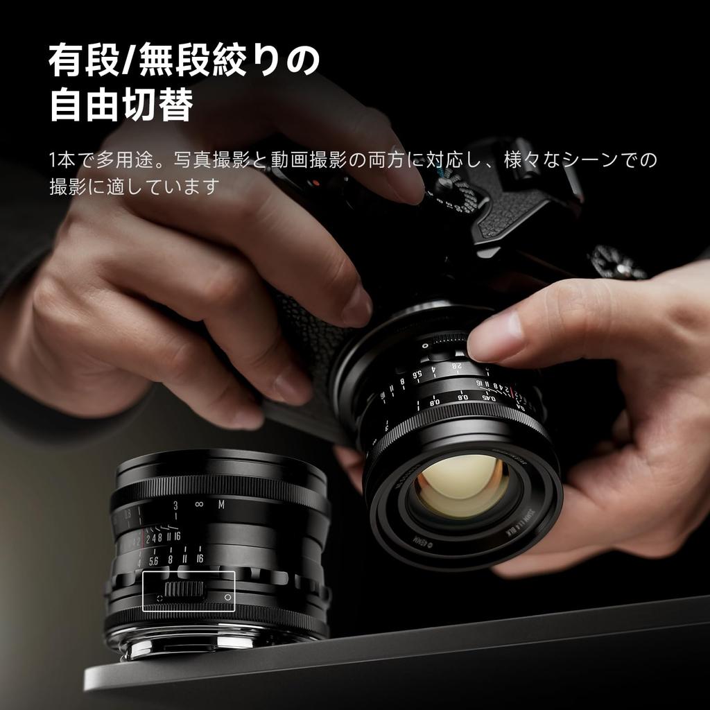 Brightin Star 35mm Large Aperture MF Prime Lens for Sony Cameras Silver F1.4 Full-Frame E-Mount (A7/II/III/IV/SIII/C/RIII/RIV, A6400, A6600, A6100,