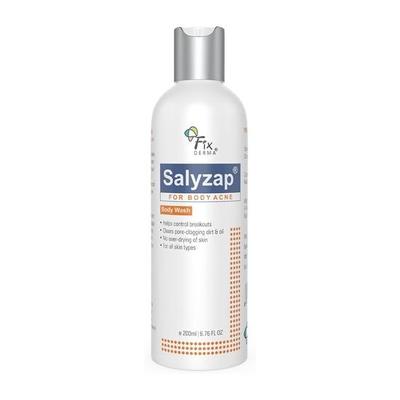 FIXDERMA 2% Ácido Salicílico Salyzap Sabonete Líquido Corporal Para Acne, Sabonete Líquido Corporal Não Espumante, Esfoliante, Acne nas Costas, Limpa os Poros Adequado para Pele Propensa à Acne - 200ml