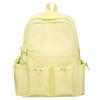 Simple Solid Color Female Backpack Double Pocket Drawstring Light Student Cute Travel Bow Joker College Student Bag