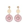 2025 New Korean Style Luxury Simple Big Round Hollow Mesh Drop Earrings for Women Fashion Jewelry Gifts