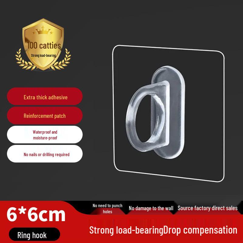 Seamless No-Drill Adhesive Interlocking Hooks for Bathroom & Kitchen - Strong, Transparent, Multifunctional Hooks