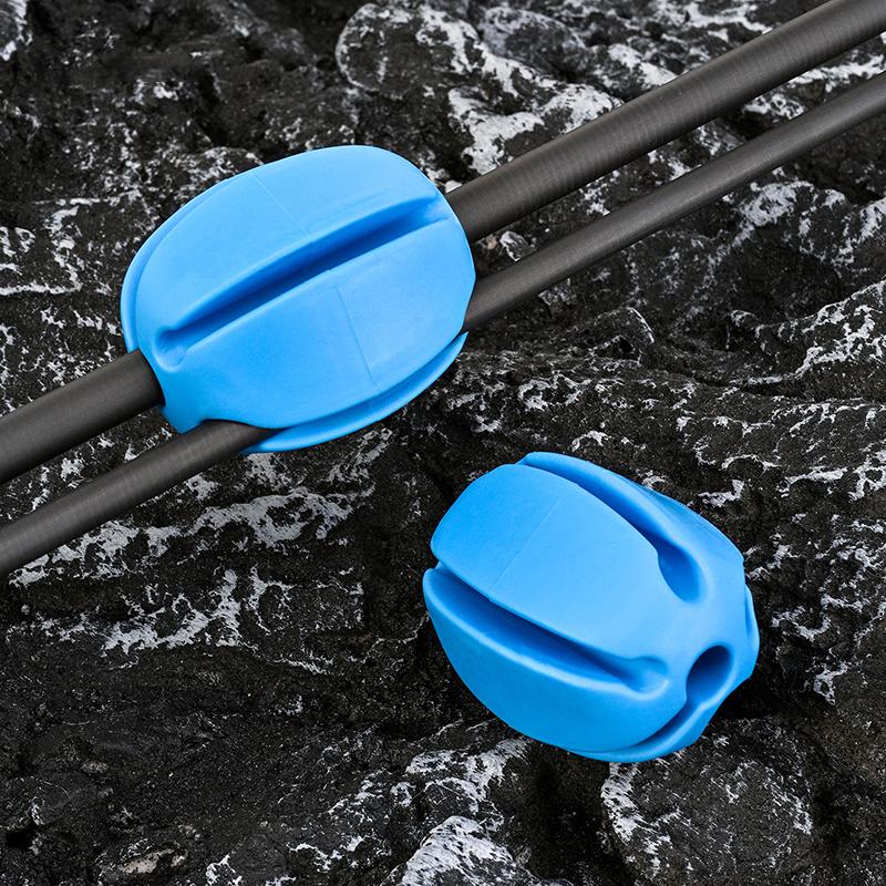 12PCS Silicone Fishing Rod Holder Ball Straps 5 Hole Lightweight Fishing Tackle Ties Organizer Storage Racks Fishing Accessories