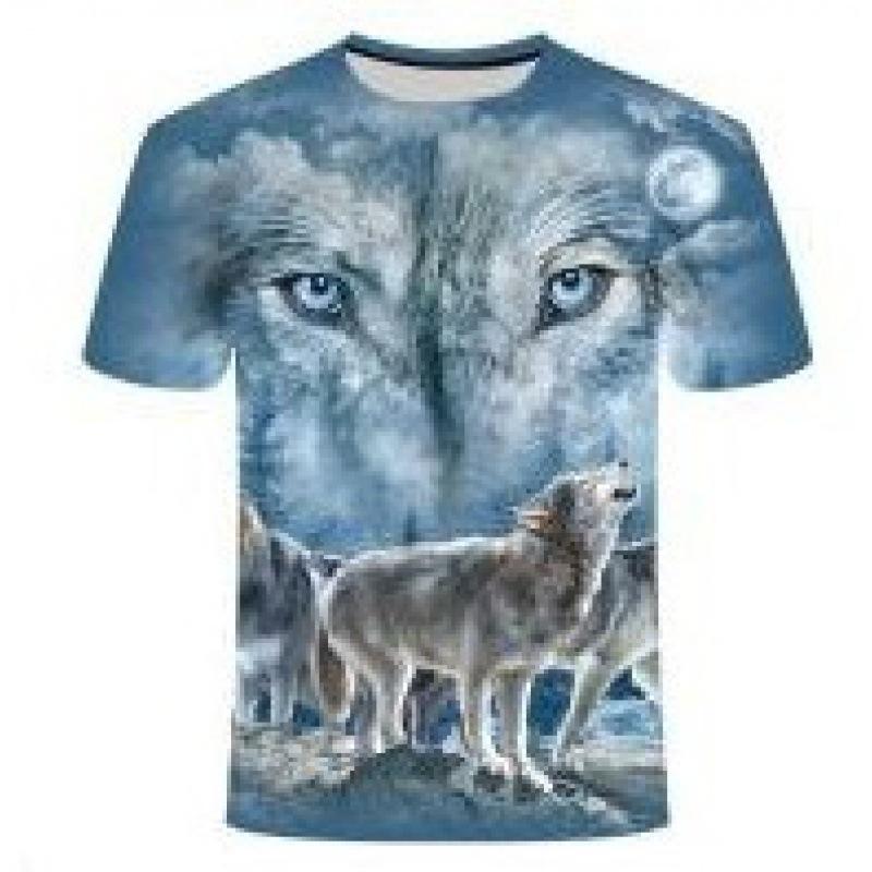 Men's 3D Printed T-Shirt Animal Pattern Printing Short Sleeve O-Neck Pullover Casual Top