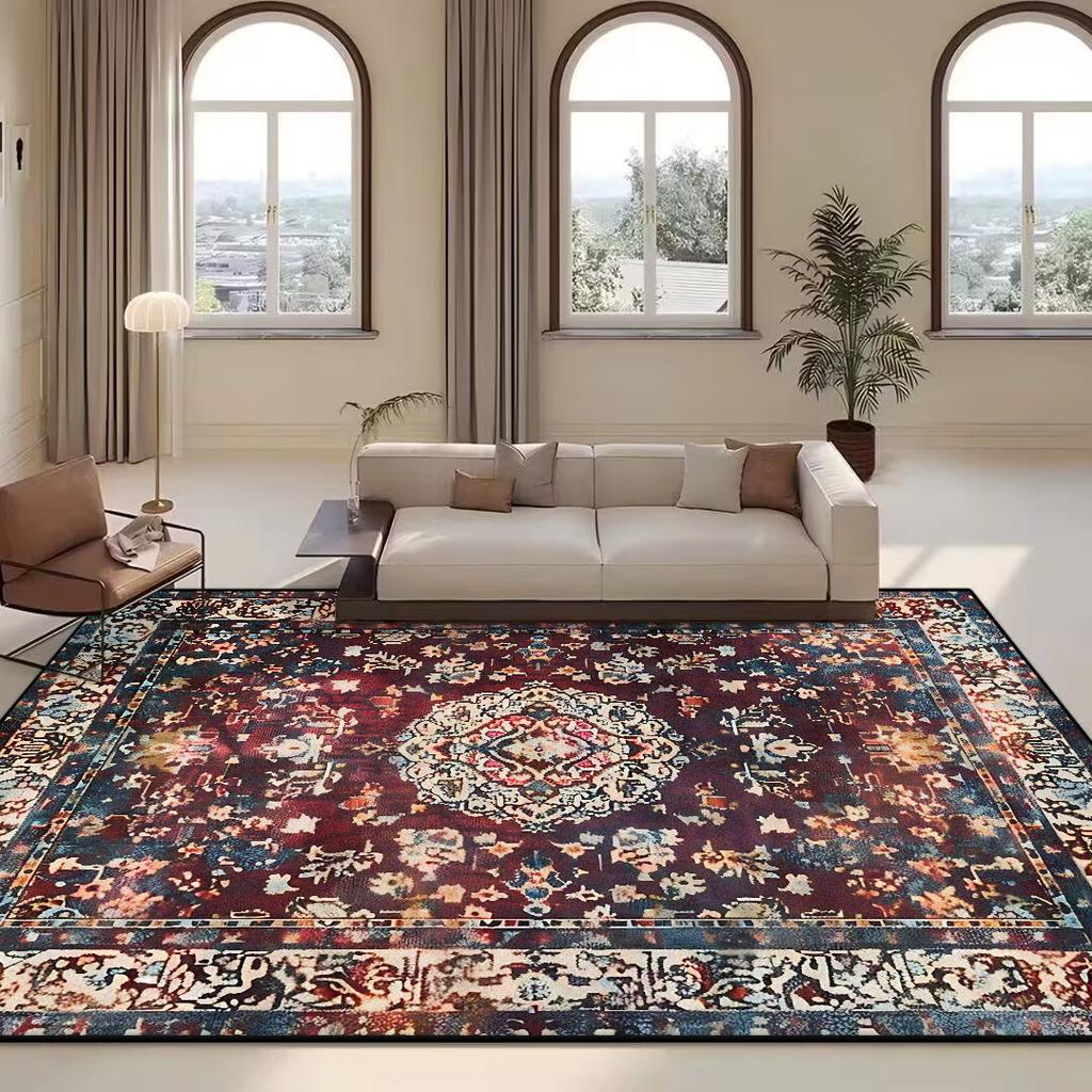 Persian Retro Carpet Living Room Boho Ethnic Home Decoration Plush Bedroom Rug Lounge Sofa Coffee Tables Non-slip Floor Mat Soft