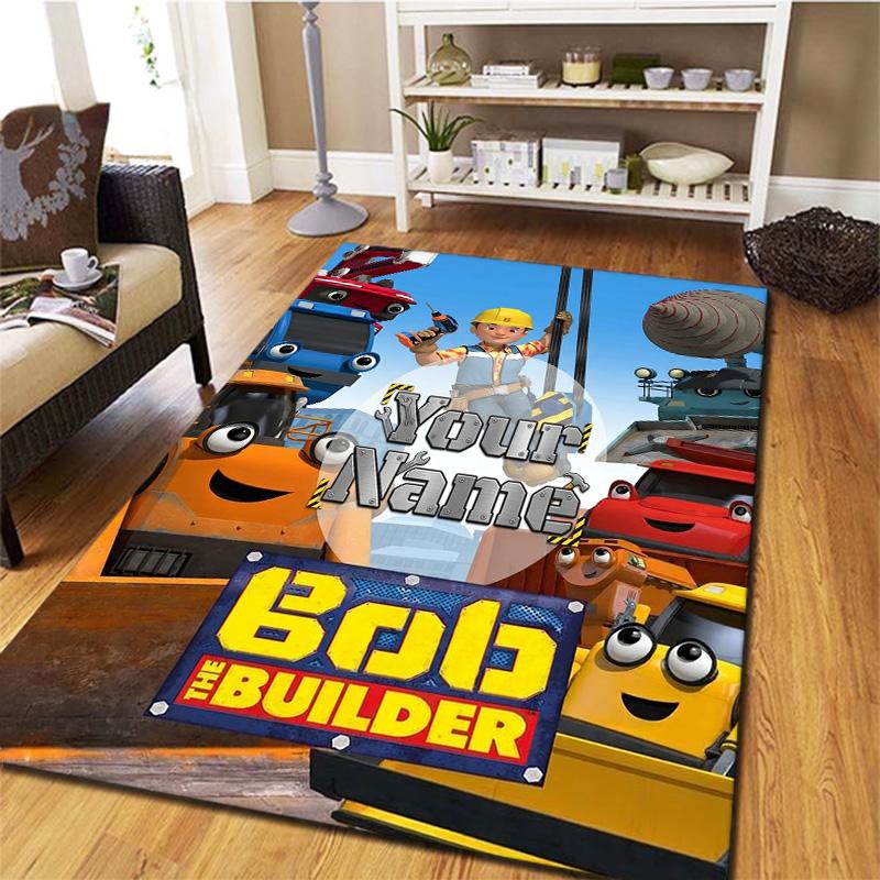 Bob Builder Theme Custom Name Carpet Rug For Living Room Bedroom Home Sofa Decoration Kids Play Nonslip Floor Mat