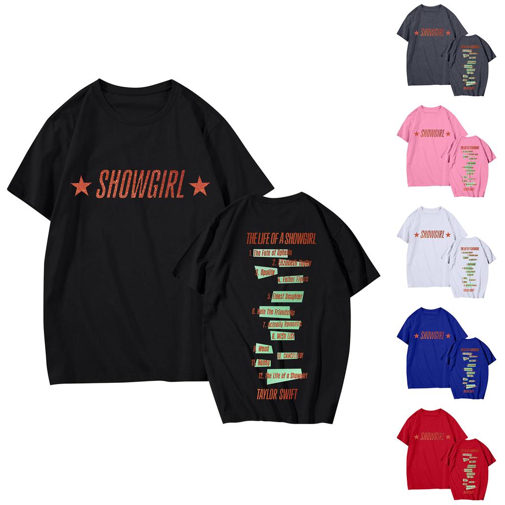 Women's Casual Printed T-Shirt Round Neck Pullover Short Sleeve Top