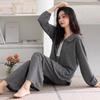 Milin Women's Double-Sided Long Sleeve Pajama Set