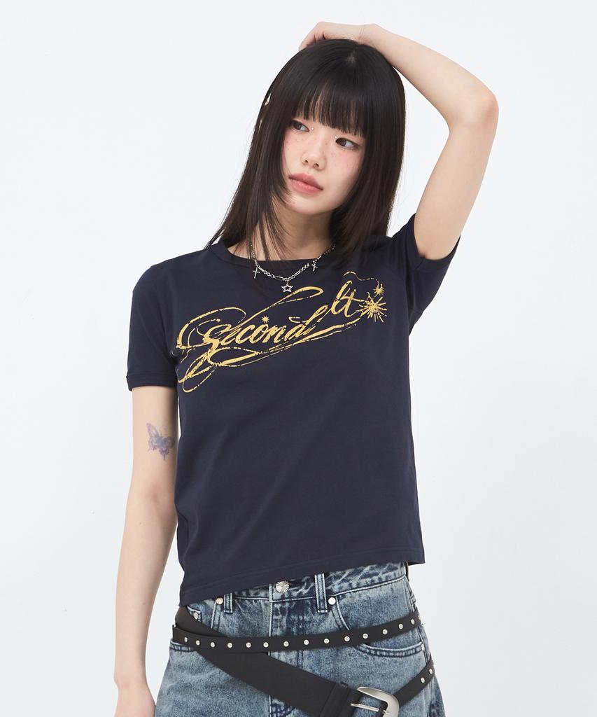 Sekeondeusolteu Salt Lettering Logo T-Shirt (Navy)