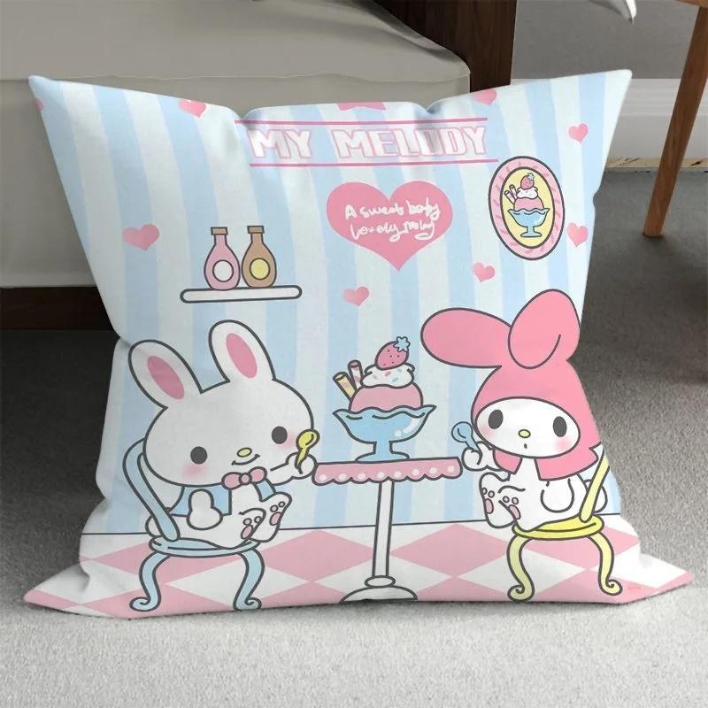 Sanrio Cute Girly Pillowcase HelloKitty Cinnamon Dog Pillowcase Kawaii Room Decoration Home Living Room Sofa Cushion Cover