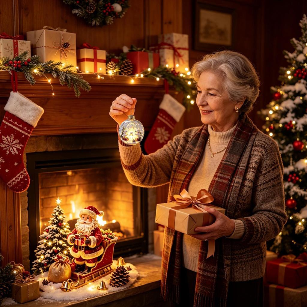 Weihnachtskugeln Warmes Licht Winter Saisonale Story Dekorationen Weihnachtsdekorationen für Feiertagsparty Zuhause Wohnzimmer Schlafsaal