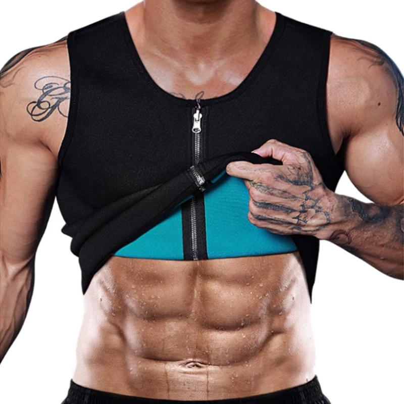 

Men Exercise T-shirts Sauna Effect Training Vest Sports Tops Fitness Slimming Weight Loss Clothes Compression Sportswear Workout S