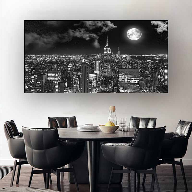 Toronto Skyline Landscape Wall Art Posters and Prints Alb-negru Toronto City View Canvas Painting Art Pictures Home Decor