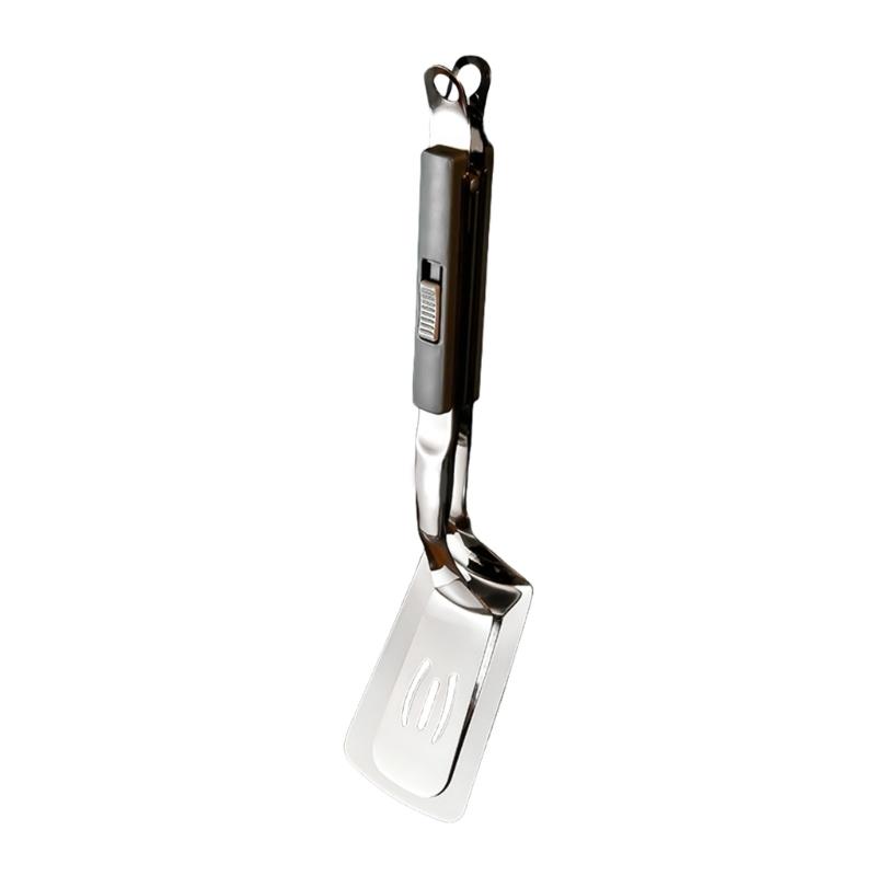 

Nonrust Steel Sliding Lock Tongs For Grilling Steak Fish And Meat With Nonslip Handle And Easy Cleaning серый