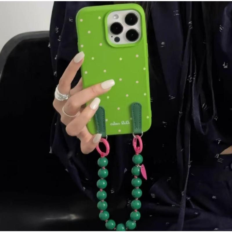 Barevné puntíkované řetízky jsou vhodné pro pouzdro na mobilní telefon Apple 16 Promax IPhone 15 Nový model 13 14 12