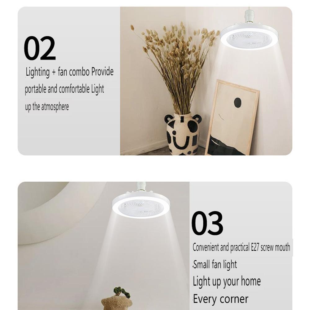 Fan Ceiling Lamp and Light LED Lamp Modern Simple Dining Room Invisible Fan Lamp E27 Converter Base Silent Ceiling Fans For Room