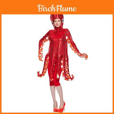 Halloween Squid Costume For Adults With Spandex Polyester Fabric Suitable For Party And Cosplay