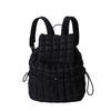 Schoolbag Down backpack Women's new cotton bag Fashion pleated cloud bag Commuter travel Large capacity backpack