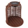 Hanging Planter with LED Solar Light Water Proof PC Rattan Basket Hanging Lantern Flower Pot for Garden Yard Decoration