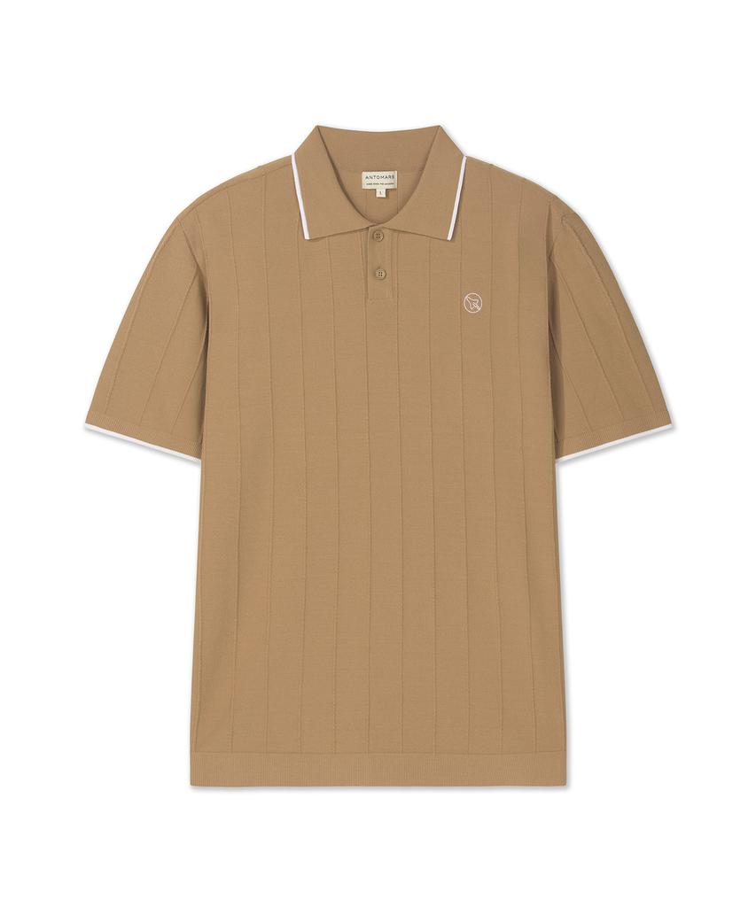 Antomas Mini Cable Knit Polo Men'S - Beige