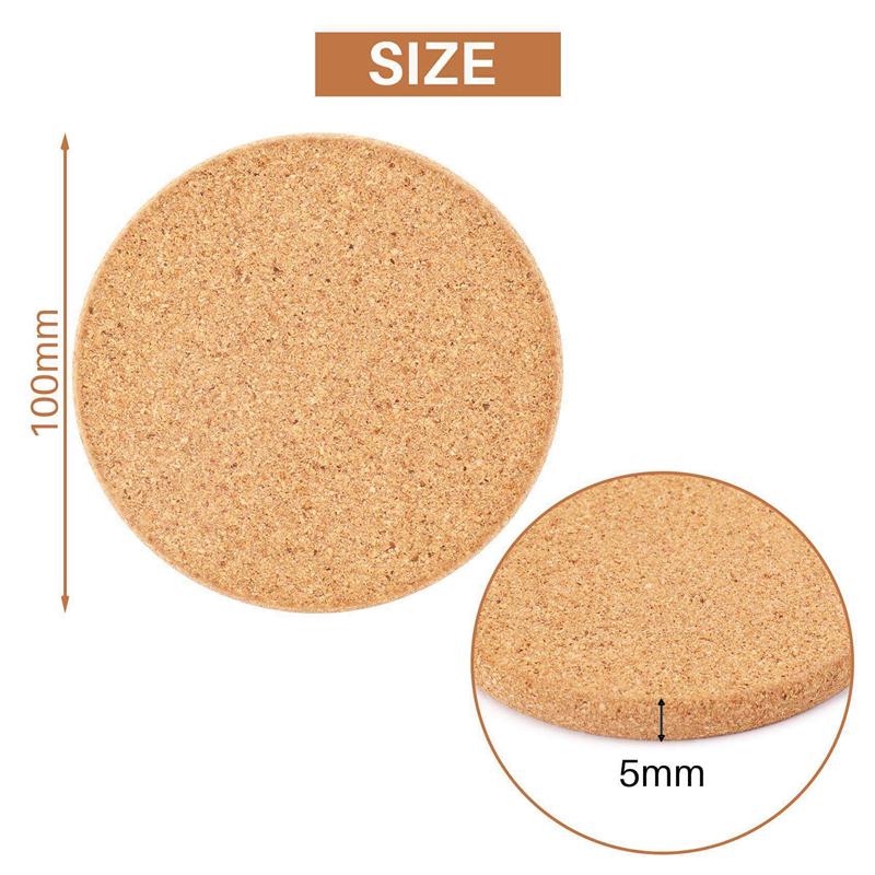 VOFUN-Natural Cork Coasters With Round 96Pc Set With Metal Holder Storage Caddy – 1/5Inch Thick, Absorbent