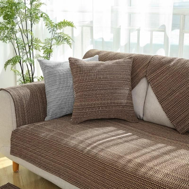 Cotton Linen Sofa Cushion Universal All Season Non-Slip Seat Pad Modern Simple Design Cat Scratch Resistant Summer Use