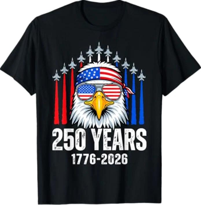 Футболка 250-летие Патриотический Орел США 250-й 4 июля 2026 L