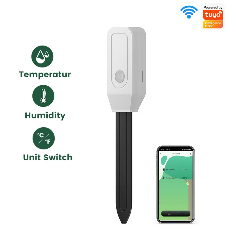 1-3PCS Tuya Zigbee WiFi Soil Moisture Sensor Garden Soil Water Content Humidity and Temperatuer Sensor Smart Remote Soil Monitor