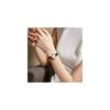 PINDOWS Women's Slim Minimalist Quartz Analog Watch Black Leather Strap Gold Tone Case Elegant Everyday Timepiece