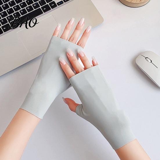 Guantes UV Ligeros Guantes de Protección, Ultra Finos Sin Dedos Seda de Hielo Refrigeración Verano para Mujeres Conducir Viajes UPF50