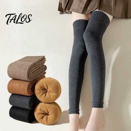 Warmth Locking Legging Socks Thickened Over-the-knee Leg Warmers for Women, Soft Thermal Sleeves, Outdoor Cold Protection Leggings Anti-slip Long Knee