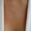 Geometric Double Layer Pendant Necklace For Women With Silver Plated Zinc Alloy Chain