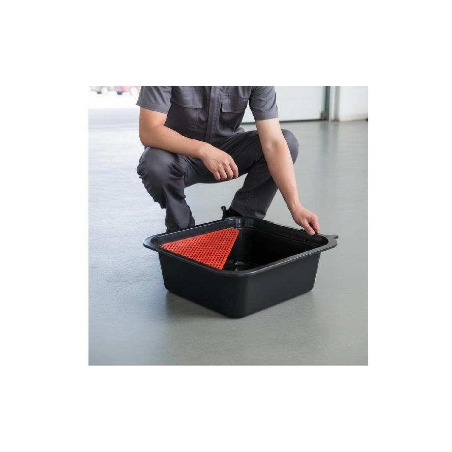 Oil Drain Pan Raised Edges Engine Oil Drain Pan Vehicle Maintenance Molded Finish Garage Equipment Wide Exposed Top for Workshop