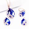 European & American Creative Peacock Crystal Jewelry Set: Earrings and Necklace