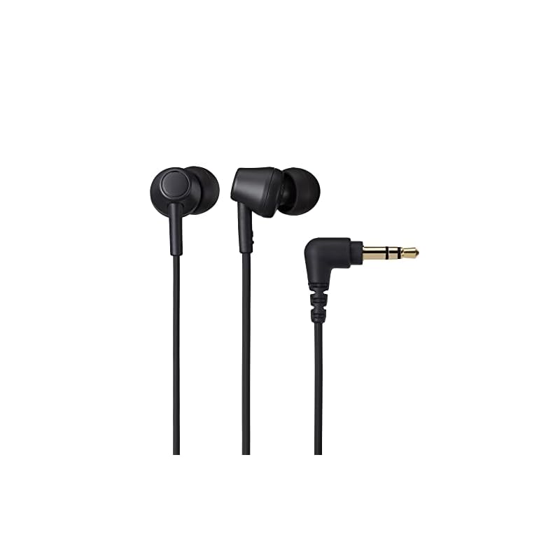 Audio-Technica ATH-CK350X BK Wired In-Ear Headphones, Made with Recycled Plastic, Antibacterial, Compact, Black