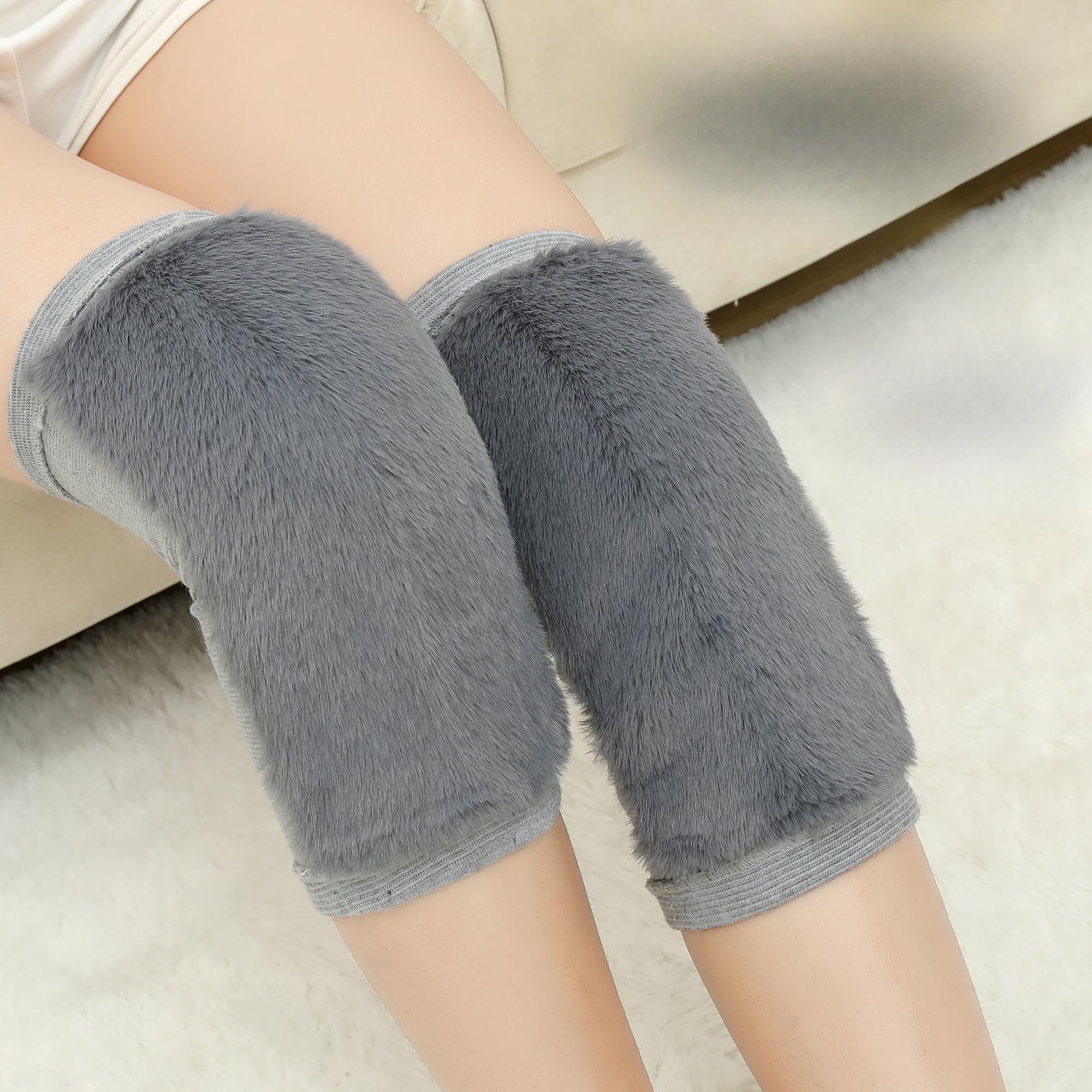 

Унисекс Осенне-зимние наколенники, похожие на кроличий мех, защита от холода, противоскользящие, для езды на велосипеде на открытом воздухе, для пожилых людей L