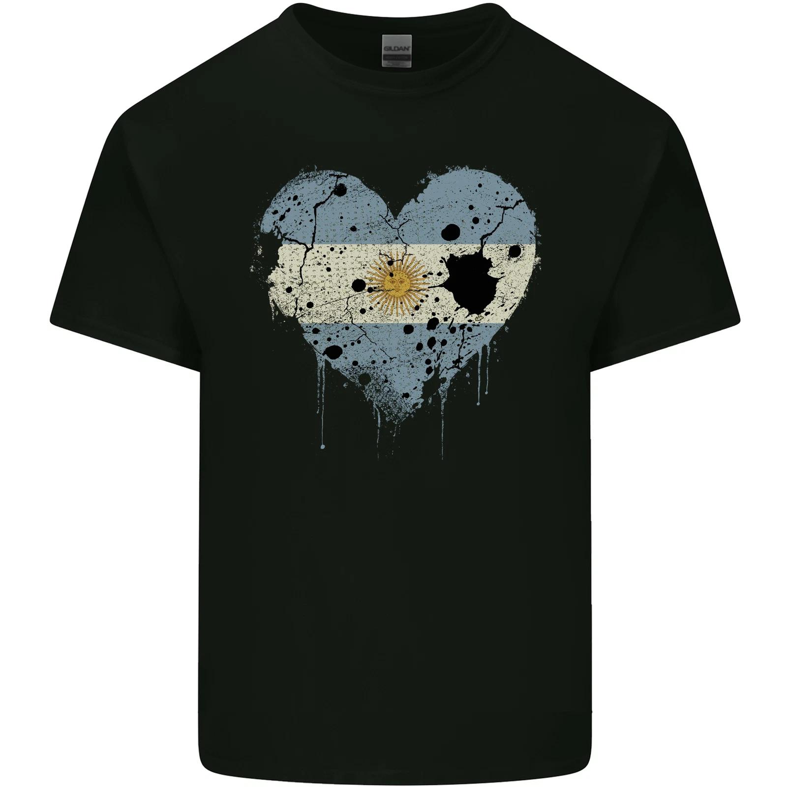Love Argentina Flag Argentinian Day Football Kids T-Shirt Childrens M