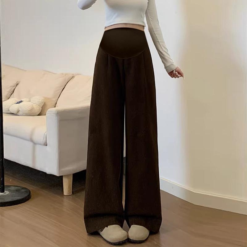 New Spring/Summer Maternity Cotton Linen Wide-Leg Pants - Two-Way Wear, Casual & Cargo Styles (Cropped) XL