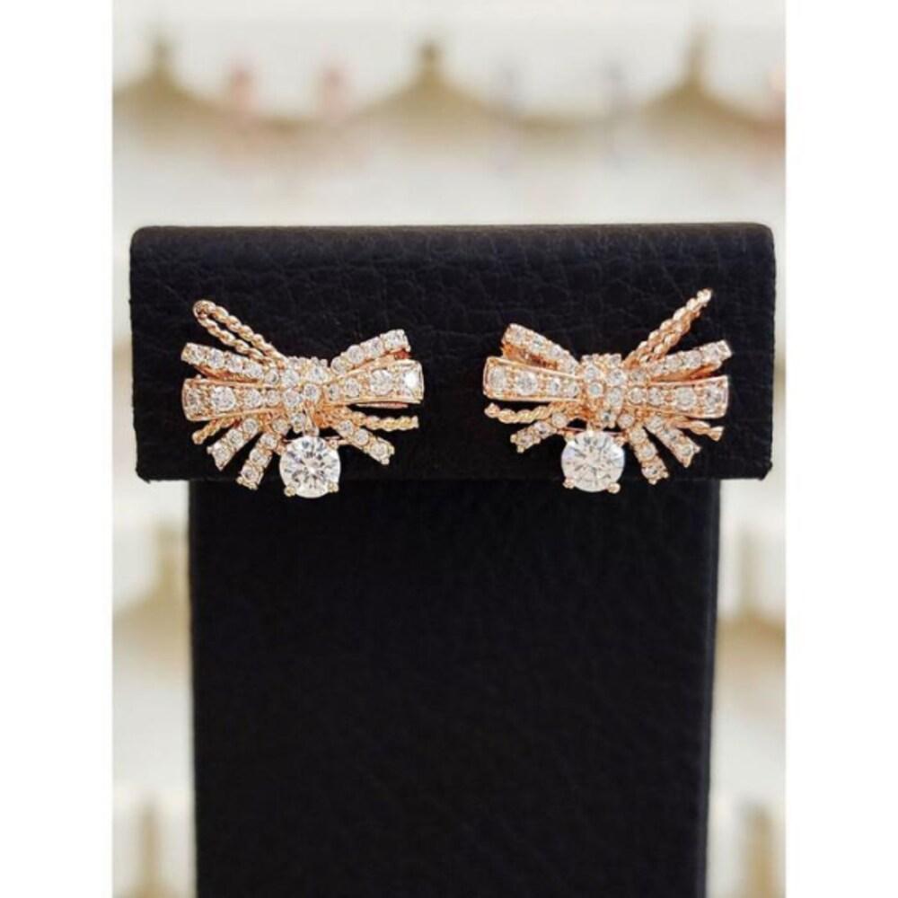 Volare Savezone03 Cubic Frill Ribbon Decorated Needle Earrings 2 Colors Savsss1493 (13192696)