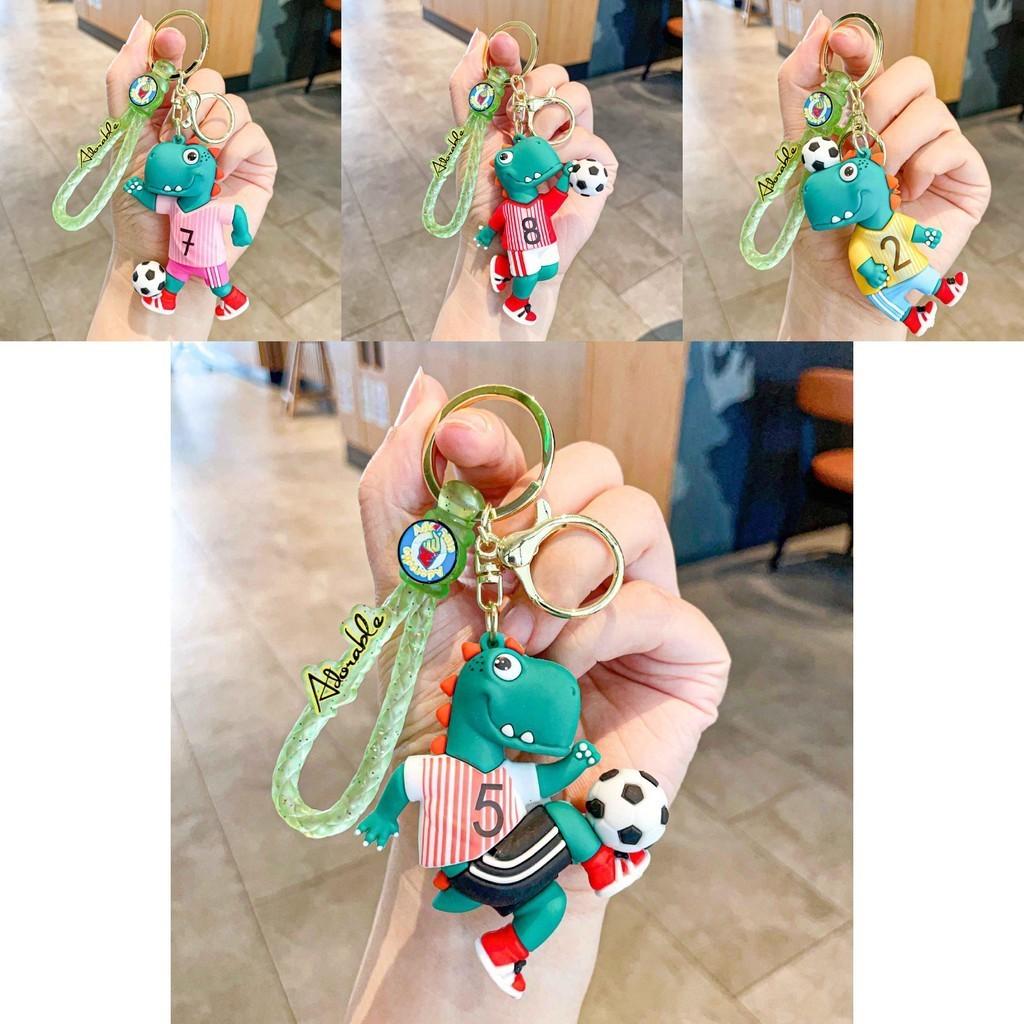 And Fun Soft Silicone Football Dinosaur Keychain Ideal For Promotional Gifts