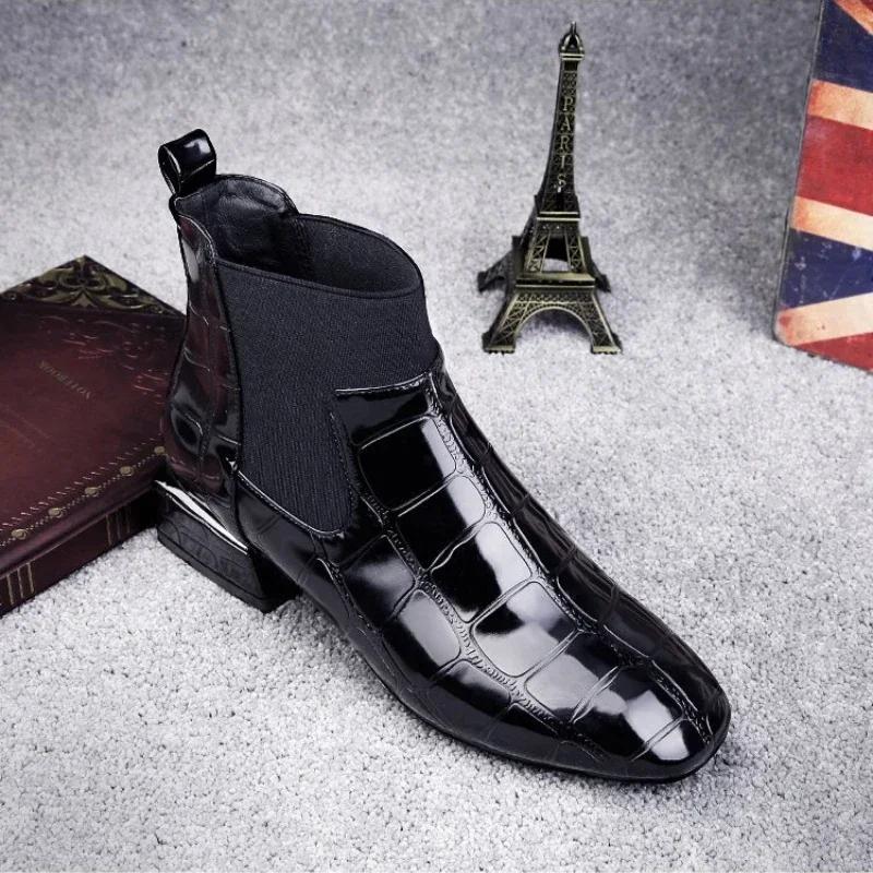 Womens Lacquer Leather Short Boots Four Seasons British Fashion Plush Comfort Boots Outdoor Walking Casual Shoes