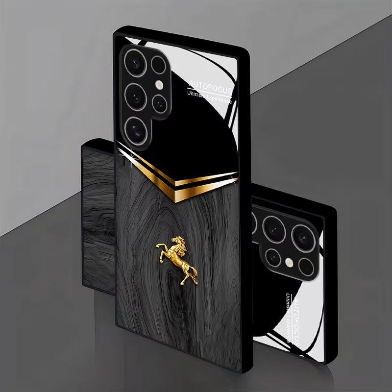 High-end business style imitation wood pattern Pegasus Galaxy S20 Ultra glass mobile phone case processing and production case