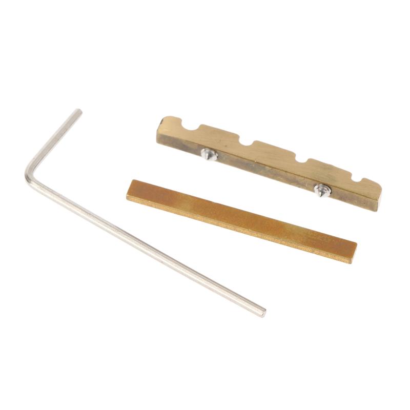 1Set Adjustable Bell Brass Bass Bridge Nut Guitar 38Mm For 4 String Bass Guitar Piano Pillow Accessories