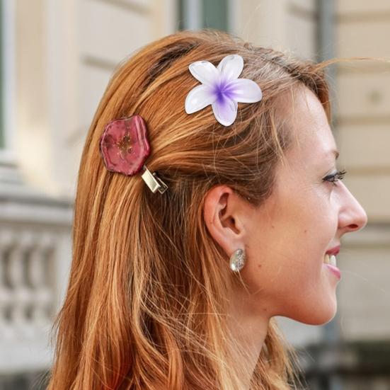 6 Stück Haarkralle Lebendige Farbe Blumenform Hinterkopf Großes Haar