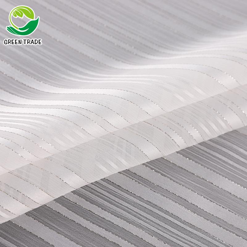 Silver Silk Chiffon Crinkle Wide Strip Fabric for Headscarf or Hanfu Costume