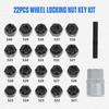 22Pcs VW Anti-Theft Wheel Nut Socket Set Car Wheel Lock Removal Key Tool