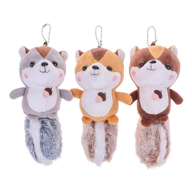 Mini Squirrel Plush Toy Decorations Oversized Tail Squirrel Ornament Keychain