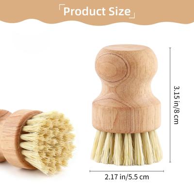 1 Stück Küchenreinigungsbürste Holz-Geschirrbürste mit natürlicher Sisal- und Kokosfaser Langlebig Tragbar Umweltfreundlich Zero Waste