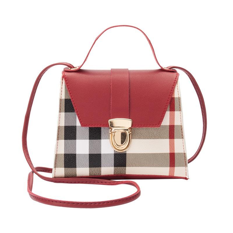 Handheld women's bag Guangzhou women's bag plaid shoulder messenger small bag
