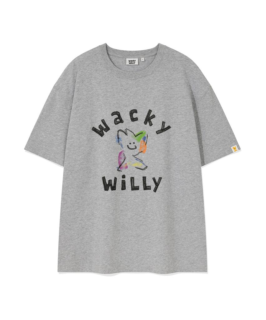 WACKY WILLY Big Kiki Graphic Short Sleeve T-Shirt Gray