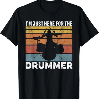 Ich bin nur wegen des Schlagzeugers hier Musik Schlagzeug T-Shirt